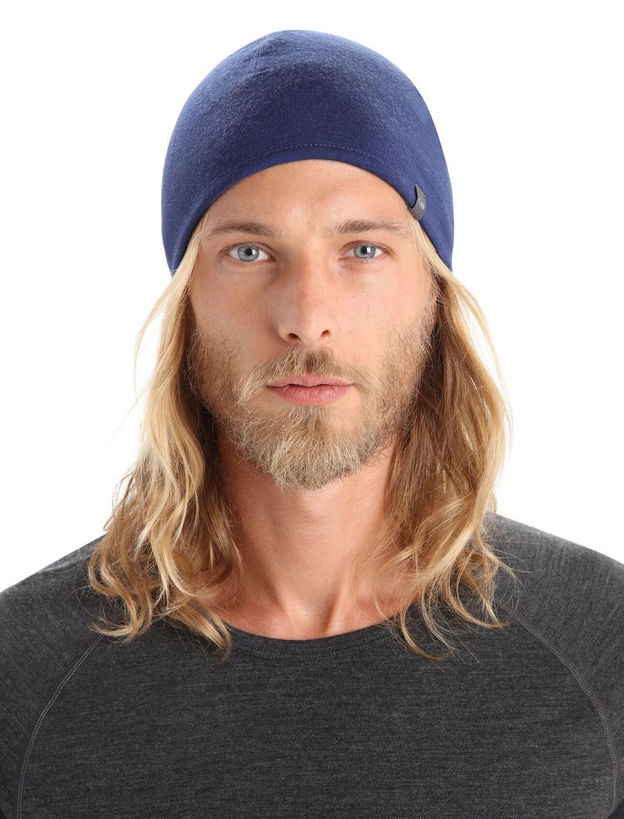 Czapki Icebreaker Unisex Merino Pocket Beanie Męskie Królewski Niebieski Granatowe | PL 1843ZUTG